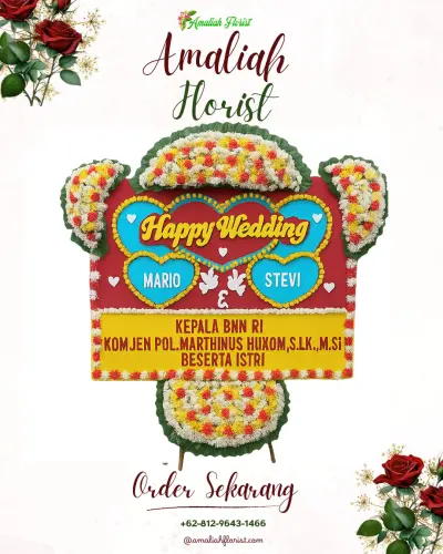Karangan Papan Bunga Pernikahan di Waturejo
